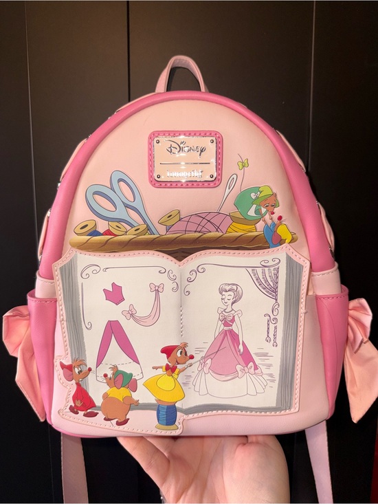 Loungefly Handbags - Loungefly Pink Cinderella Storybook Mini Backpack